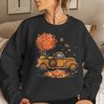 Rottweiler Pumpkins Truck Autumn Leaf Fall Thanksgiving Fall Thanksgiving Women Sweatshirt Gifts for Her