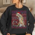 Santa Cheetah Christmas Tree Lights Ugly Sweater Pajama Women Sweatshirt Gifts for Her