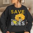 Savethe Bees Keeper Climatechange Flowers And Bees Themes Women Crewneck Graphic Sweatshirt Gifts for Her