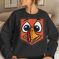 Silly Turkey Face Pocket Thanksgiving Day Fall Autumn Women Sweatshirt Gifts for Her
