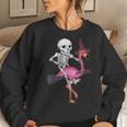 Skeleton Riding Flamingo Halloween Pumpkin Boys Women Sweatshirt Gifts for Her