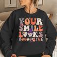 Your Smile Looks Bootiful Dentist Halloween Spooky Groovy Women Sweatshirt Gifts for Her