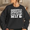 Somebodys Spoiled Blue Collar Wife Groovy Mothers Day Women Crewneck Graphic Sweatshirt Gifts for Her