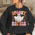 Spooky Big Sis Halloween Sister Ghost Costume Retro Groovy Women Sweatshirt Gifts for Her