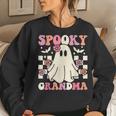 Spooky Grandma Halloween Ghost Costume Retro Groovy Women Sweatshirt Gifts for Her