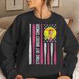 Strike Out Breast Cancer Softball Fight Awareness Women Sweatshirt Gifts for Her