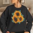 Sunflower Watercolor Floral s By La Monarca Women Sweatshirt Gifts for Her