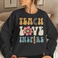 Teach Love Inspire Back To School Cute Teacher Women Sweatshirt Gifts for Her
