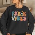 Teacher Student Pre-K Vibes Pre Kindergarten Team Women Crewneck Graphic Sweatshirt Gifts for Her