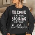 Teenie Grandma Gift Nie Is My Name Spoiling Is My Game Women Crewneck Graphic Sweatshirt Gifts for Her