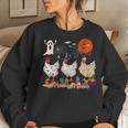 Three Chickens Costume Mummy Halloween Witch Scary Zombies Women Sweatshirt Gifts for Her