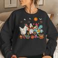 Three Chickens Witch Scary Mummy Halloween Zombie Women Sweatshirt Gifts for Her
