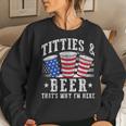 Titties & Beer Thats Why Im Here Red White And Blue Shots Women Sweatshirt Gifts for Her