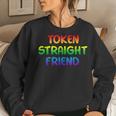 Token Straight Friend Rainbow Colors Lgbt Men Women Women Crewneck Graphic Sweatshirt Gifts for Her