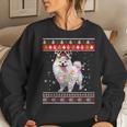 Ugly Sweater Christmas Pomeranian Dog Puppy Xmas Pajama Women Sweatshirt Gifts for Her