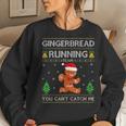 Ugly Xmas Sweater Gingerbread Running Team Christmas Women Sweatshirt Gifts for Her