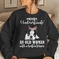 Never Underestimate An Old Woman With Boston Terrier Women Sweatshirt Gifts for Her