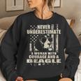 Never Underestimate Woman And A Beagle Usa Flag Women Sweatshirt Gifts for Her