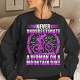 Never Underestimate A Woman On A Mountain Bike Women Sweatshirt Gifts for Her
