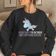 Unicorn Teacher Way More Magical Funny Teachers Gift Women Crewneck Graphic Sweatshirt Gifts for Her