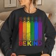 Vintage Doberman Rainbow Flag Be Kind Lgbt Pride Women Sweatshirt Gifts for Her