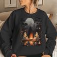 Vintage Ghost Book Reading Camping Gothic Halloween Teachers Women Sweatshirt Gifts for Her