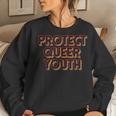 Vintage Protect Queer Youth Rainbow Lgbt Rights Pride Women Sweatshirt Gifts for Her