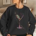 Watercolor Glass Of Martini Cocktails Wine Shot Alcoholic Women Sweatshirt Gifts for Her