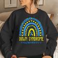 We Wear Blue And Yellow Down Syndrome Awareness Rainbow Women Sweatshirt Gifts for Her