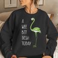 A Wee Bit Irish Today St Pattys Day Green Flamingo Women Sweatshirt Gifts for Her
