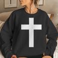 White Cross Jesus Christ Christianity God Christian Gospel Women Sweatshirt Gifts for Her