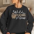 Wild About Teaching School Crew 1St Grade Teacher Squad Women Crewneck Graphic Sweatshirt Gifts for Her