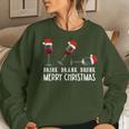 Christmas Wine Party Drink Drank Drunk Wine Glass Women Sweatshirt Gifts for Her