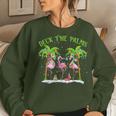 Deck The Palms Flamingo Tropical Christmas Lights Palm Tree Women Sweatshirt Gifts for Her