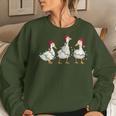 Duck Santa Hat Christmas Lights Silly Goose Xmas Women Women Sweatshirt Gifts for Her