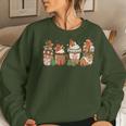 Gingerbread Cookie Christmas Coffee Cups Latte Drink Outfit Women Sweatshirt Gifts for Her