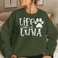 Life Is Better With Luna Pet Dog Owner Christmas Mom Women Sweatshirt Gifts for Her