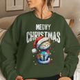 Meow Christmas Cat Mom Cat Dad Christmas Cat Women Sweatshirt Gifts for Her