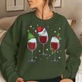 Merry Christmas Wine Lover Red White Alcoholic Drink Grapes Women Sweatshirt Gifts for Her