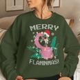 Merry Flaminmas Flamingo Lover Christmas Holiday Season Women Sweatshirt Gifts for Her