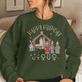 Nativity Happy Birthday Jesus Christmas Nativity Christian Women Sweatshirt Gifts for Her