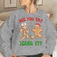 Retro Icu Nurse Christmas Gingerbread Did You Try Icing It Women Sweatshirt Gifts for Her