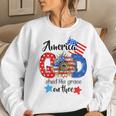 American God Shed His Grace On Thee Christian 4Th Of July Women Sweatshirt Gifts for Her