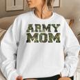 Army Mom Distressed Font With Army Pattern Mom Of Us Army Women Sweatshirt Gifts for Her
