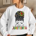 Awesome Messy Bun Junenth Celebrate 1865 June 19Th Women Crewneck Graphic Sweatshirt Gifts for Her