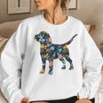 Beagle Floral Dog Silhouette Graphic Women Crewneck Graphic Sweatshirt Gifts for Her