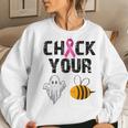Check Your Boo Bees Breast Cancer Halloween Women Sweatshirt Gifts for Her