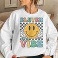 Eleven Is A Vibe 11Th Birthday Smile Face Hippie Boys Girls Women Sweatshirt Gifts for Her
