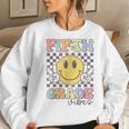 Fifth Grade Vibes Smile Face 5Th Grade Team Back To School Women Sweatshirt Gifts for Her
