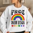 Free Mom Hugs Gay Pride Lgbt Retro Rainbow Flower Hippie Women Sweatshirt Gifts for Her
